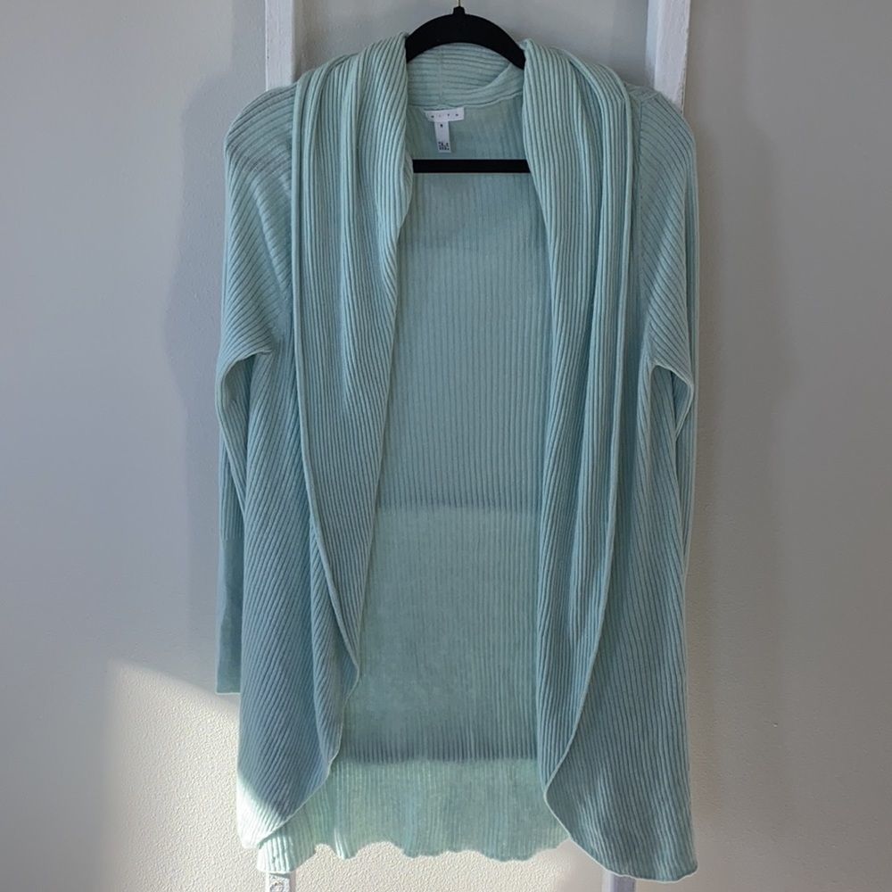 Leith Light Green Ribbed Cardigan - Picture 2 of 11